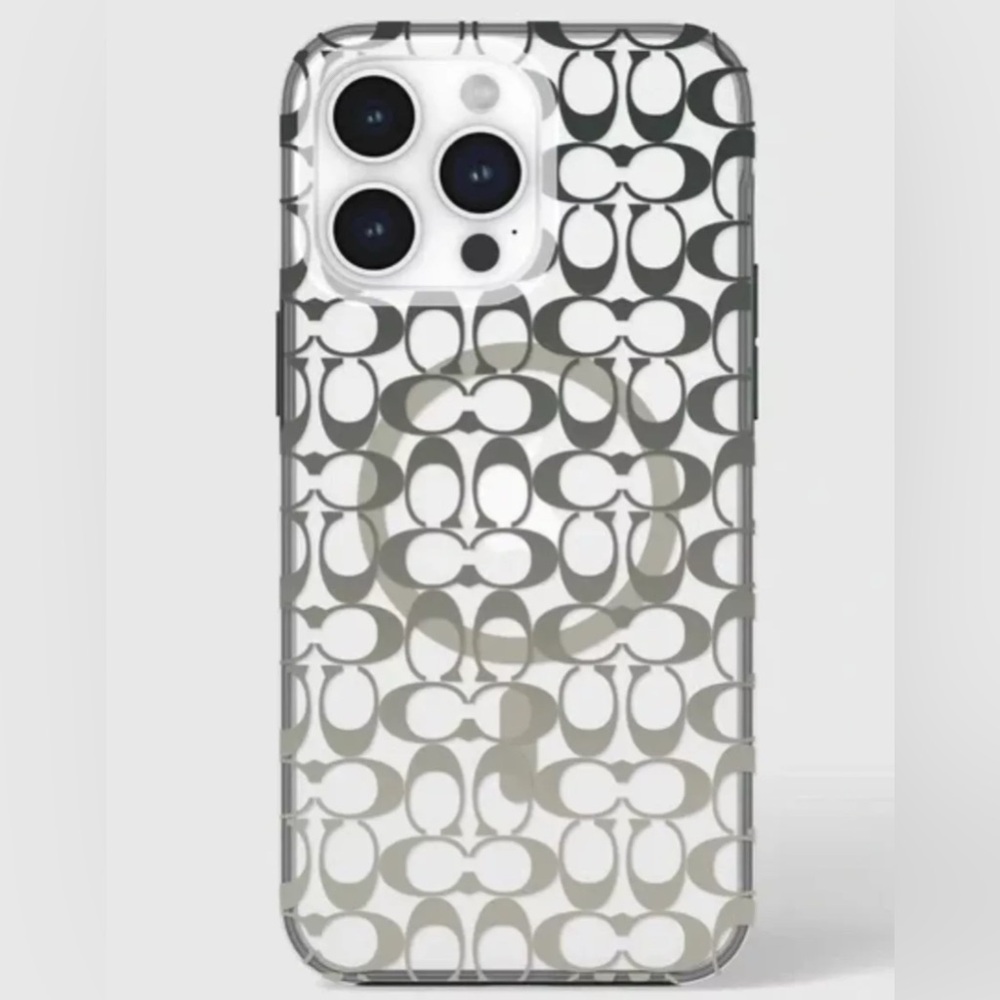 Coach iPhone Case Compatible with MagSafe Signature Ombre Deep Forest - Picture 2 of 14